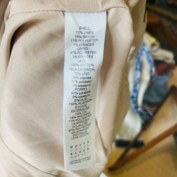 WHBM 00 Tan Natural Tweed Linen Blend Sleeveless Sheath Dress - Picture 12 of 15